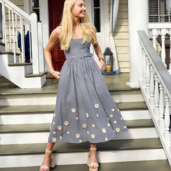 Eddy Katherine Gingham Midi Dress, XS - Picture 2 of 5